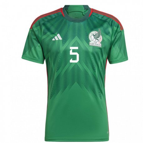 Kandiny Naisten Meksikon Jimena Lopez #5 Vihreä Kotipaita 22-24 Lyhythihainen Paita T-paita