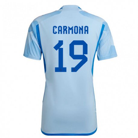Kandiny Naisten Espanjan Olga Carmona #19 Sky Sininen Vieraspaita 22-24 Lyhythihainen Paita T-paita