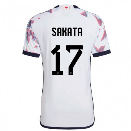 Kandiny Naisten Japanin Reiya Sakata #17 Valkoinen Vieraspaita 22-24 Lyhythihainen Paita T-paita