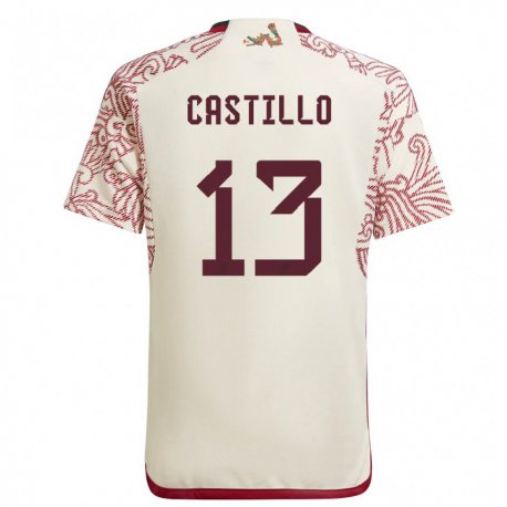 Kandiny Naisten Meksikon Jose Castillo #13 Ihme Valkoinen Punainen Vieraspaita 22-24 Lyhythihainen Paita T-paita