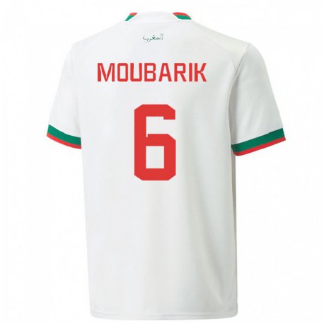 Kandiny Naisten Marokon El Mehdi Moubarik #6 Valkoinen Vieraspaita 22-24 Lyhythihainen Paita T-paita