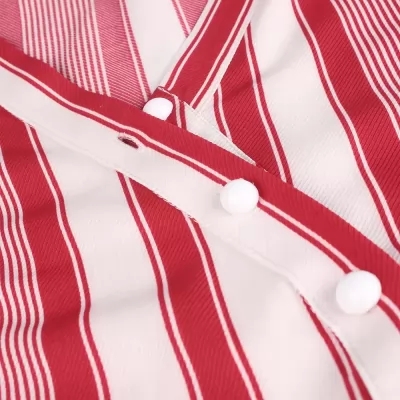 Kandiny - 2019 new striped long-sleeved V-neck dress