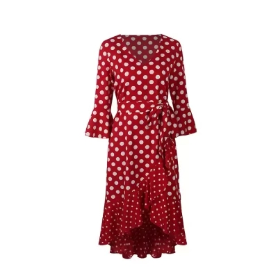 Kandiny - Spring new wave red long sleeve large size dress