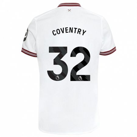 Kandiny Lapset Conor Coventry #32 Valkoinen Vieraspaita 2023/24 Lyhythihainen Paita T-Paita