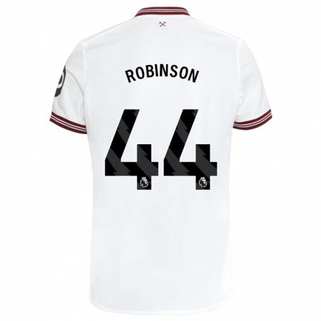 Kandiny Lapset Junior Robinson #44 Valkoinen Vieraspaita 2023/24 Lyhythihainen Paita T-Paita