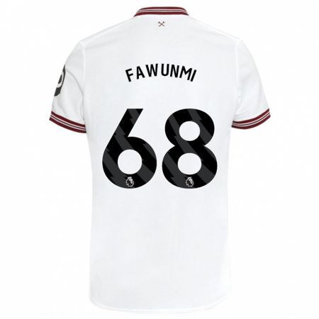 Kandiny Lapset Favour Fawunmi #68 Valkoinen Vieraspaita 2023/24 Lyhythihainen Paita T-Paita