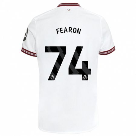 Kandiny Lapset Preston Fearon #74 Valkoinen Vieraspaita 2023/24 Lyhythihainen Paita T-Paita