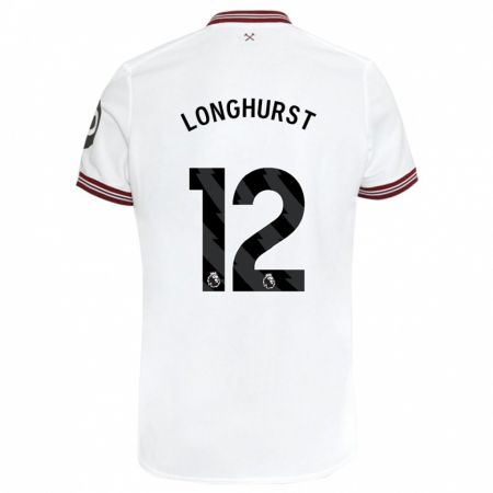 Kandiny Lapset Kate Longhurst #12 Valkoinen Vieraspaita 2023/24 Lyhythihainen Paita T-Paita