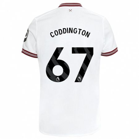 Kandiny Lapset Remy Coddington #67 Valkoinen Vieraspaita 2023/24 Lyhythihainen Paita T-Paita