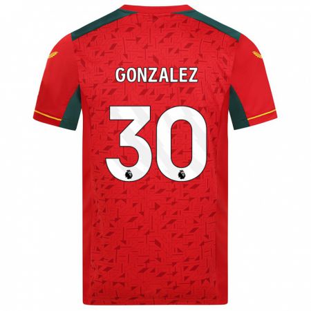 Kandiny Lapset Enso González #30 Punainen Vieraspaita 2023/24 Lyhythihainen Paita T-Paita