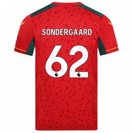 Kandiny Lapset Andreas Sondergaard #62 Punainen Vieraspaita 2023/24 Lyhythihainen Paita T-Paita