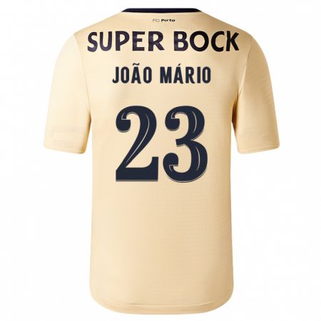Kandiny Lapset João Mário #23 Beige-Kultainen Vieraspaita 2023/24 Lyhythihainen Paita T-Paita