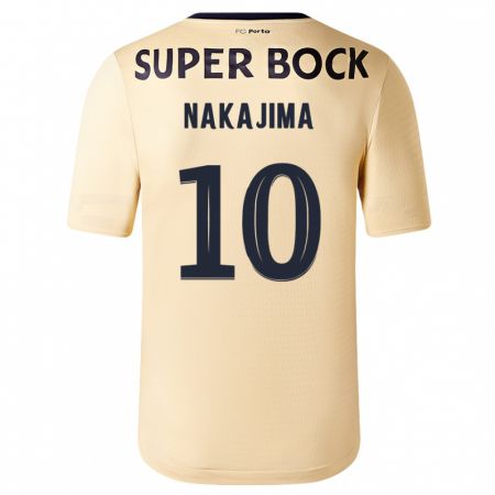 Kandiny Lapset Shoya Nakajima #10 Beige-Kultainen Vieraspaita 2023/24 Lyhythihainen Paita T-Paita