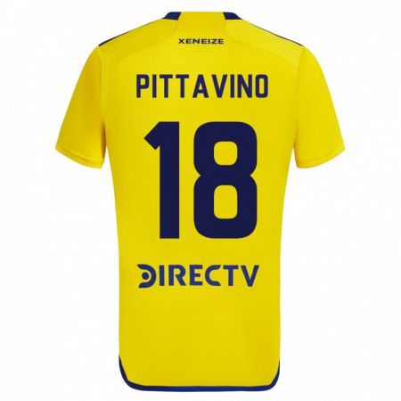 Kandiny Lapset Rodrigo Pittavino #18 Keltainen Vieraspaita 2023/24 Lyhythihainen Paita T-Paita