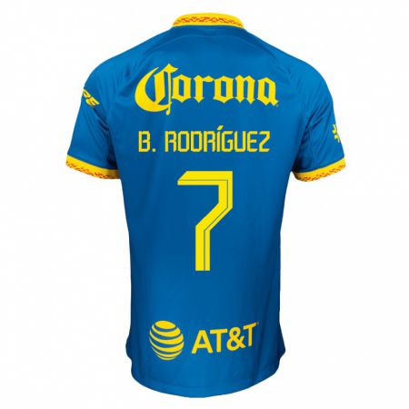 Kandiny Lapset Brian Rodríguez #7 Sininen Vieraspaita 2023/24 Lyhythihainen Paita T-Paita