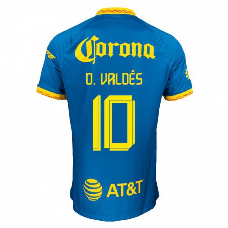 Kandiny Lapset Diego Valdés #10 Sininen Vieraspaita 2023/24 Lyhythihainen Paita T-Paita