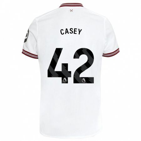 Kandiny Miesten Kaelan Casey #42 Valkoinen Vieraspaita 2023/24 Lyhythihainen Paita T-Paita