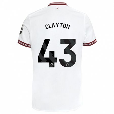 Kandiny Miesten Regan Clayton #43 Valkoinen Vieraspaita 2023/24 Lyhythihainen Paita T-Paita
