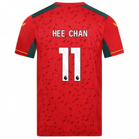 Kandiny Miesten Hee-Chan Hwang #11 Punainen Vieraspaita 2023/24 Lyhythihainen Paita T-Paita