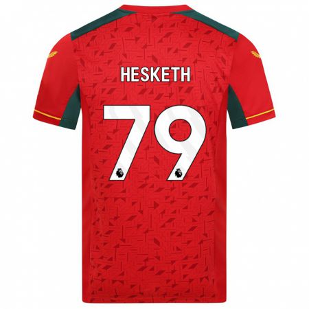 Kandiny Miesten Owen Hesketh #79 Punainen Vieraspaita 2023/24 Lyhythihainen Paita T-Paita