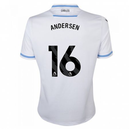 Kandiny Miesten Joachim Andersen #16 Valkoinen Vieraspaita 2023/24 Lyhythihainen Paita T-Paita