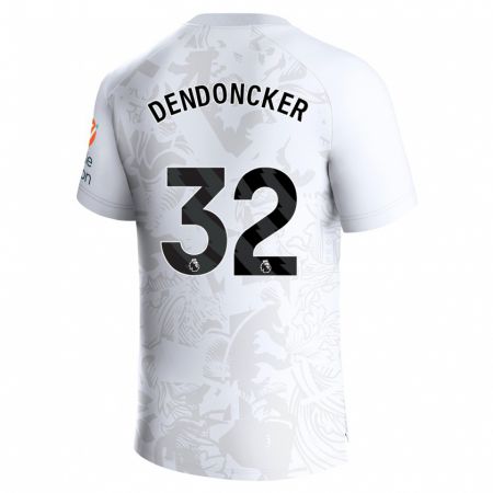 Kandiny Miesten Leander Dendoncker #32 Valkoinen Vieraspaita 2023/24 Lyhythihainen Paita T-Paita