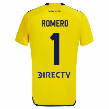 Kandiny Miesten Sergio Romero #1 Keltainen Vieraspaita 2023/24 Lyhythihainen Paita T-Paita