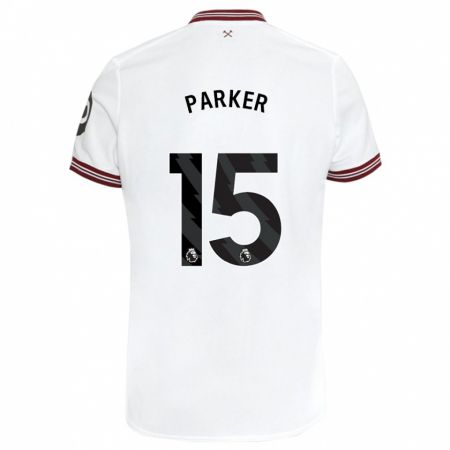 Kandiny Naisten Lucy Parker #15 Valkoinen Vieraspaita 2023/24 Lyhythihainen Paita T-Paita