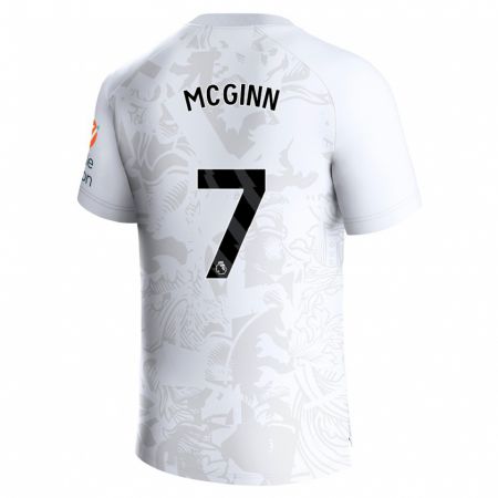 Kandiny Naisten John Mcginn #7 Valkoinen Vieraspaita 2023/24 Lyhythihainen Paita T-Paita