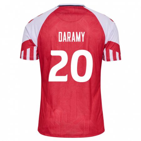 Kandiny Lapset Tanskan Mohamed Daramy #20 Punainen Kotipaita 24-26 Lyhythihainen Paita T-Paita