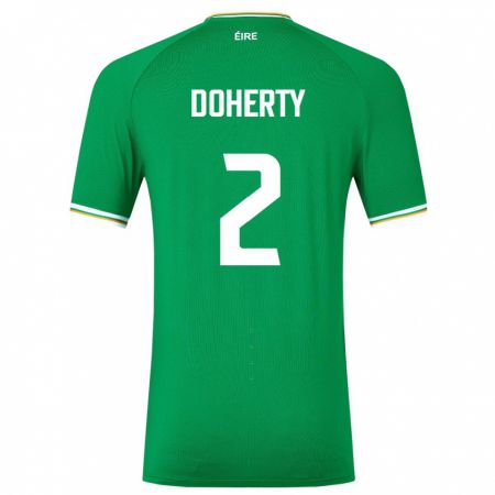 Kandiny Lapset Irlanti Matt Doherty #2 Vihreä Kotipaita 24-26 Lyhythihainen Paita T-Paita