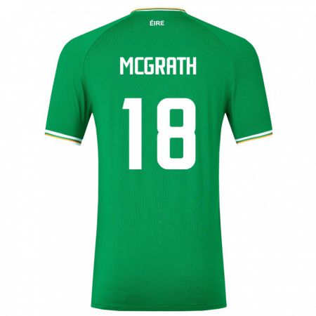 Kandiny Lapset Irlanti Jamie Mcgrath #18 Vihreä Kotipaita 24-26 Lyhythihainen Paita T-Paita