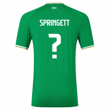 Kandiny Lapset Irlanti Tony Springett #0 Vihreä Kotipaita 24-26 Lyhythihainen Paita T-Paita