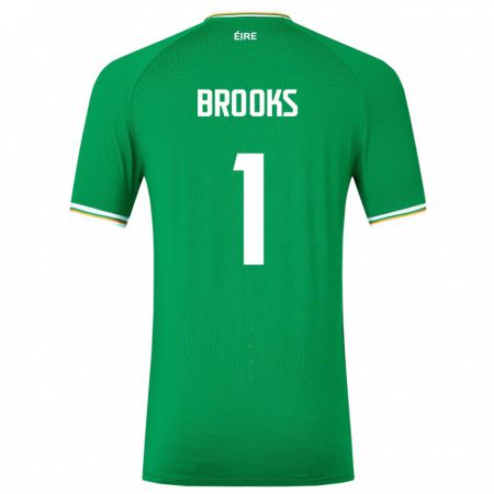 Kandiny Lapset Irlanti Tiernan Brooks #1 Vihreä Kotipaita 24-26 Lyhythihainen Paita T-Paita