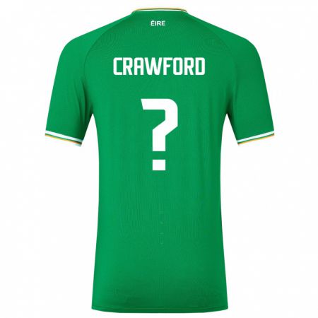 Kandiny Lapset Irlanti James Crawford #0 Vihreä Kotipaita 24-26 Lyhythihainen Paita T-Paita