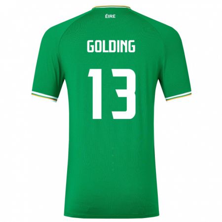 Kandiny Lapset Irlanti James Golding #13 Vihreä Kotipaita 24-26 Lyhythihainen Paita T-Paita