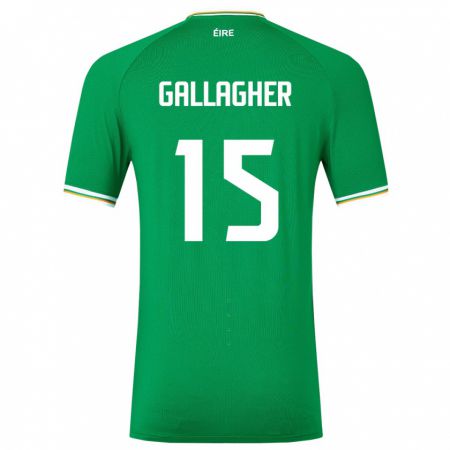 Kandiny Lapset Irlanti Oisín Gallagher #15 Vihreä Kotipaita 24-26 Lyhythihainen Paita T-Paita