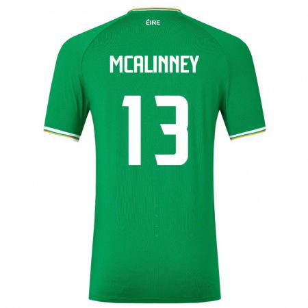 Kandiny Lapset Irlanti Liam Mcalinney #13 Vihreä Kotipaita 24-26 Lyhythihainen Paita T-Paita