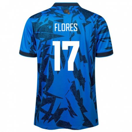 Kandiny Lapset El Salvador Diego Flores #17 Sininen Kotipaita 24-26 Lyhythihainen Paita T-Paita
