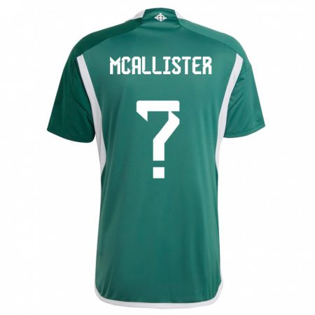 Kandiny Lapset Pohjois-Irlanti Sean Mcallister #0 Vihreä Kotipaita 24-26 Lyhythihainen Paita T-Paita