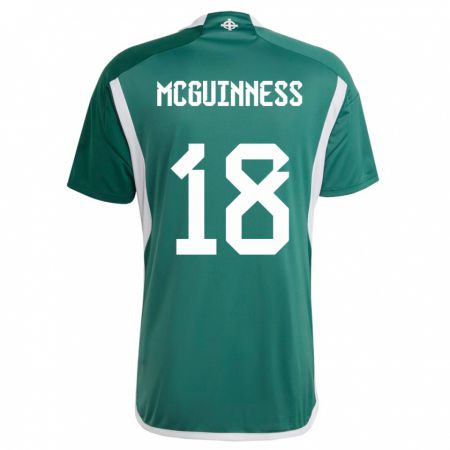 Kandiny Lapset Pohjois-Irlanti Caitlin Mcguinness #18 Vihreä Kotipaita 24-26 Lyhythihainen Paita T-Paita