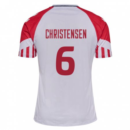 Kandiny Lapset Tanskan Andreas Christensen #6 Valkoinen Vieraspaita 24-26 Lyhythihainen Paita T-Paita