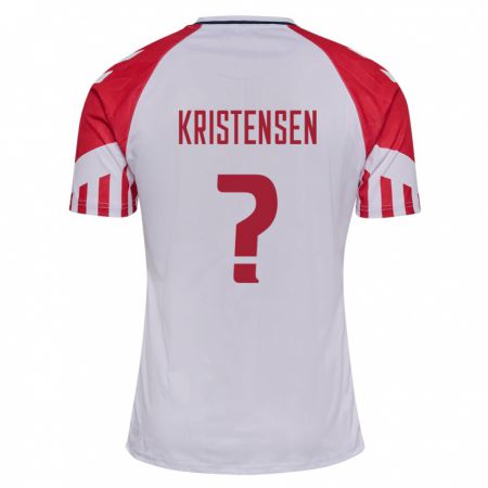 Kandiny Lapset Tanskan Mikkel Kristensen #0 Valkoinen Vieraspaita 24-26 Lyhythihainen Paita T-Paita