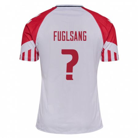Kandiny Lapset Tanskan Adam Fuglsang #0 Valkoinen Vieraspaita 24-26 Lyhythihainen Paita T-Paita
