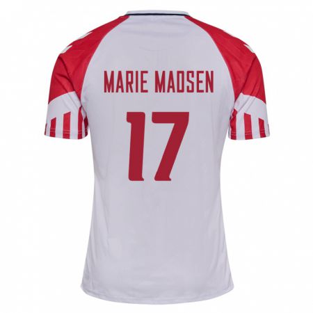 Kandiny Lapset Tanskan Rikke Marie Madsen #17 Valkoinen Vieraspaita 24-26 Lyhythihainen Paita T-Paita