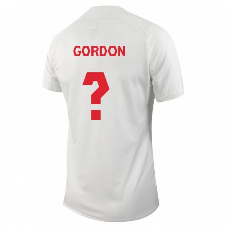 Kandiny Lapset Kanadan Joshua Gordon #0 Valkoinen Vieraspaita 24-26 Lyhythihainen Paita T-Paita