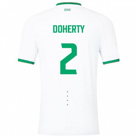 Kandiny Lapset Irlanti Matt Doherty #2 Valkoinen Vieraspaita 24-26 Lyhythihainen Paita T-Paita