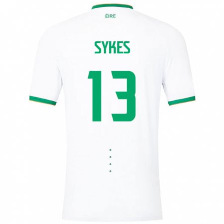 Kandiny Lapset Irlanti Mark Sykes #13 Valkoinen Vieraspaita 24-26 Lyhythihainen Paita T-Paita