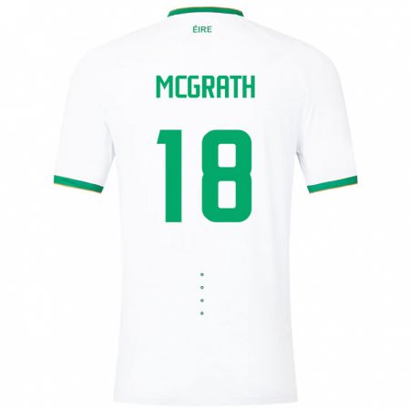 Kandiny Lapset Irlanti Jamie Mcgrath #18 Valkoinen Vieraspaita 24-26 Lyhythihainen Paita T-Paita