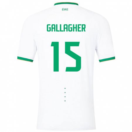 Kandiny Lapset Irlanti Oisín Gallagher #15 Valkoinen Vieraspaita 24-26 Lyhythihainen Paita T-Paita